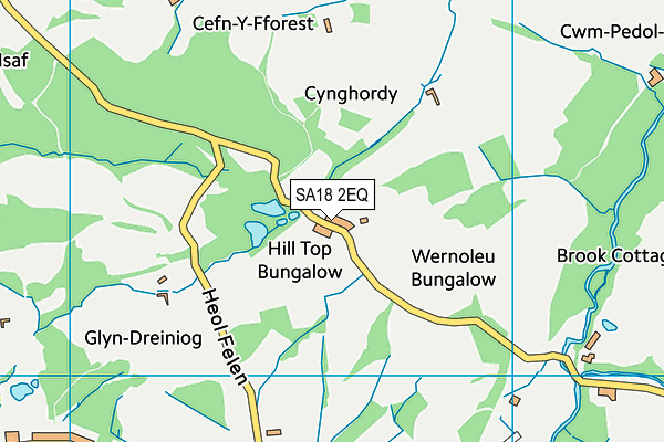 SA18 2EQ map - OS VectorMap District (Ordnance Survey)