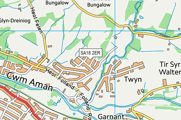 SA18 2ER map - OS VectorMap District (Ordnance Survey)