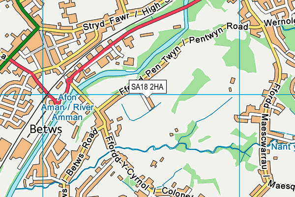 SA18 2HA map - OS VectorMap District (Ordnance Survey)