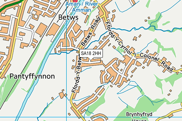 SA18 2HH map - OS VectorMap District (Ordnance Survey)