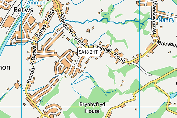 SA18 2HT map - OS VectorMap District (Ordnance Survey)