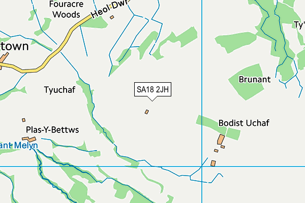 SA18 2JH map - OS VectorMap District (Ordnance Survey)