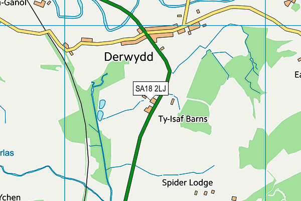 SA18 2LJ map - OS VectorMap District (Ordnance Survey)