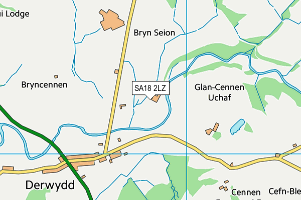 SA18 2LZ map - OS VectorMap District (Ordnance Survey)