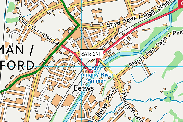 SA18 2NT map - OS VectorMap District (Ordnance Survey)