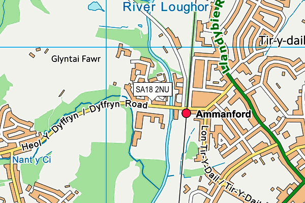 SA18 2NU map - OS VectorMap District (Ordnance Survey)