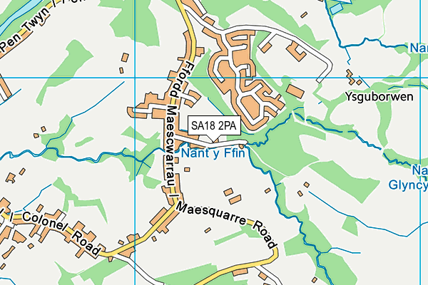 SA18 2PA map - OS VectorMap District (Ordnance Survey)