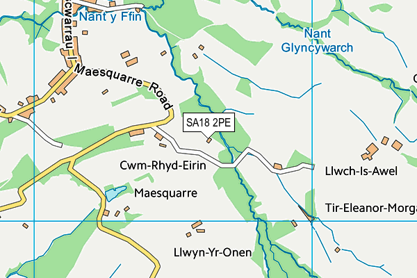 SA18 2PE map - OS VectorMap District (Ordnance Survey)