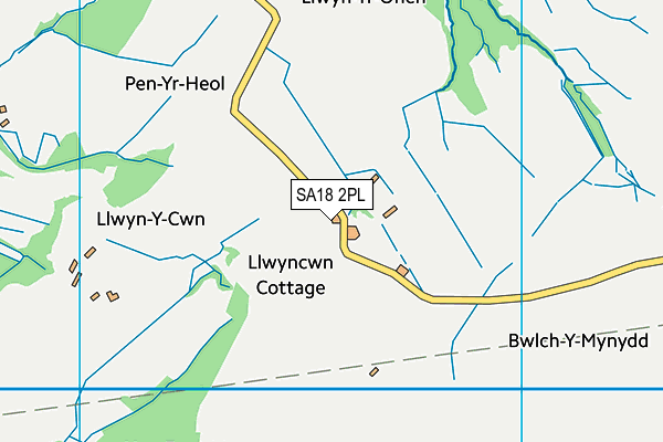 SA18 2PL map - OS VectorMap District (Ordnance Survey)