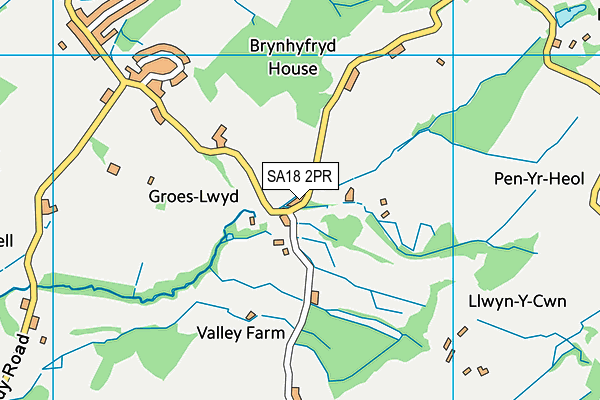 SA18 2PR map - OS VectorMap District (Ordnance Survey)