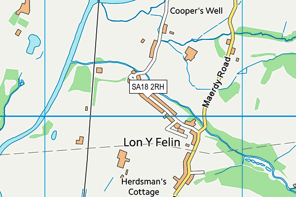 SA18 2RH map - OS VectorMap District (Ordnance Survey)