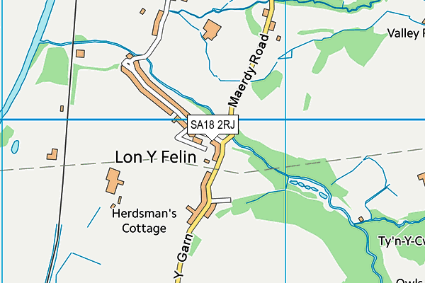 SA18 2RJ map - OS VectorMap District (Ordnance Survey)