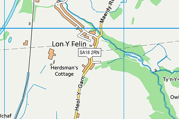 SA18 2RN map - OS VectorMap District (Ordnance Survey)