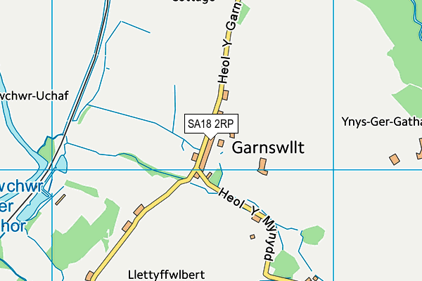 SA18 2RP map - OS VectorMap District (Ordnance Survey)