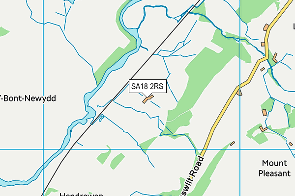 SA18 2RS map - OS VectorMap District (Ordnance Survey)