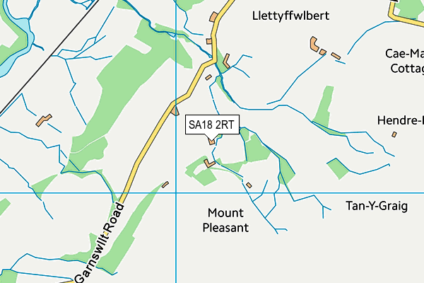 SA18 2RT map - OS VectorMap District (Ordnance Survey)