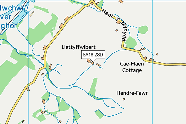 SA18 2SD map - OS VectorMap District (Ordnance Survey)