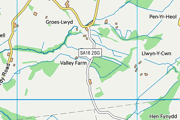 SA18 2SG map - OS VectorMap District (Ordnance Survey)