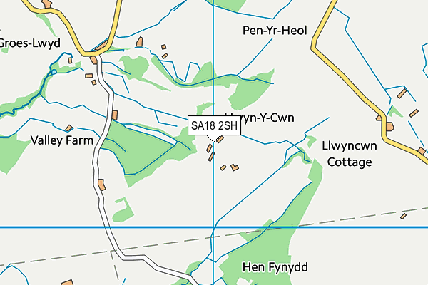 SA18 2SH map - OS VectorMap District (Ordnance Survey)