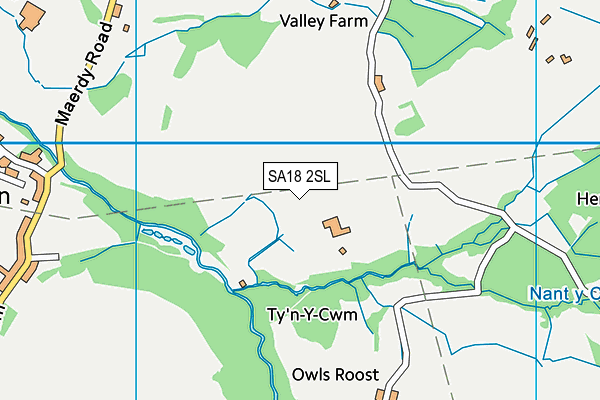 SA18 2SL map - OS VectorMap District (Ordnance Survey)