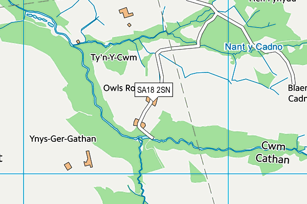 SA18 2SN map - OS VectorMap District (Ordnance Survey)