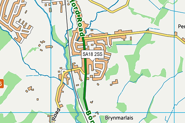 SA18 2SS map - OS VectorMap District (Ordnance Survey)