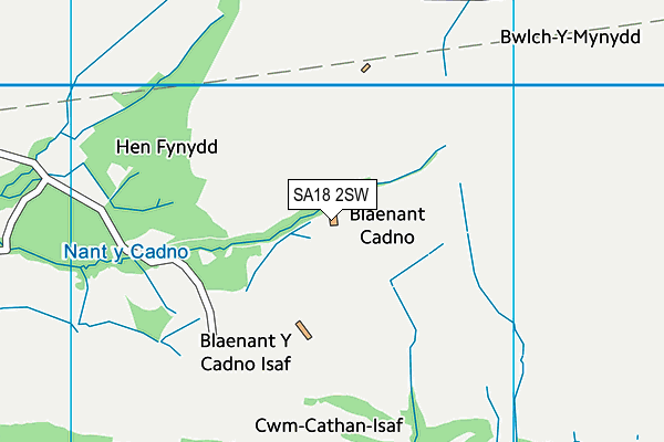 SA18 2SW map - OS VectorMap District (Ordnance Survey)