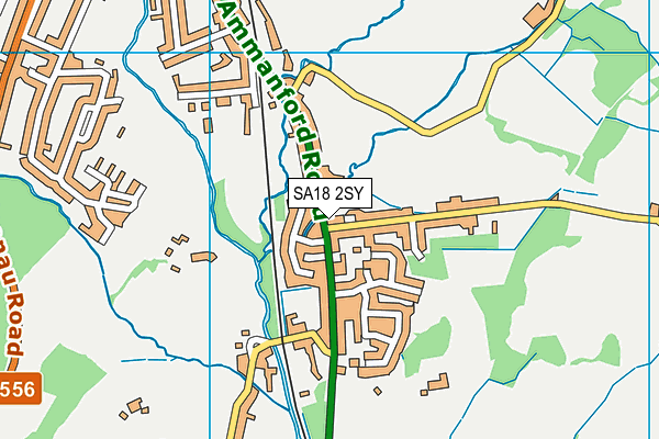 SA18 2SY map - OS VectorMap District (Ordnance Survey)