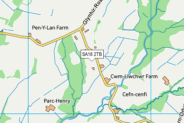 SA18 2TB map - OS VectorMap District (Ordnance Survey)