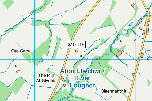 SA18 2TF map - OS VectorMap District (Ordnance Survey)