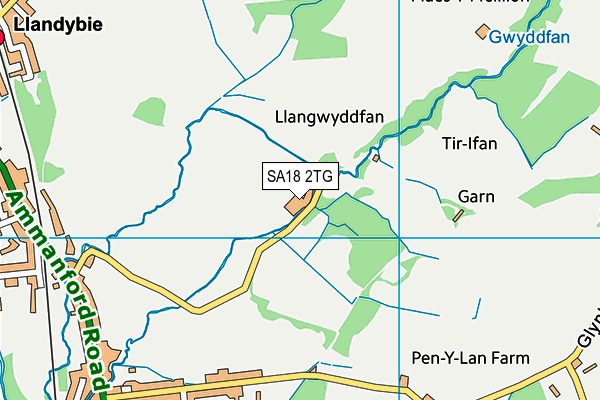 SA18 2TG map - OS VectorMap District (Ordnance Survey)