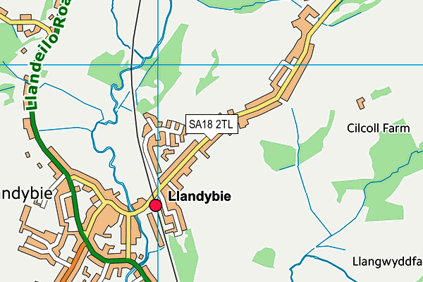 SA18 2TL map - OS VectorMap District (Ordnance Survey)