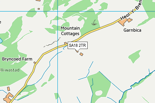 SA18 2TR map - OS VectorMap District (Ordnance Survey)