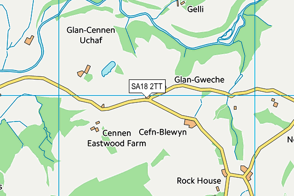 SA18 2TT map - OS VectorMap District (Ordnance Survey)