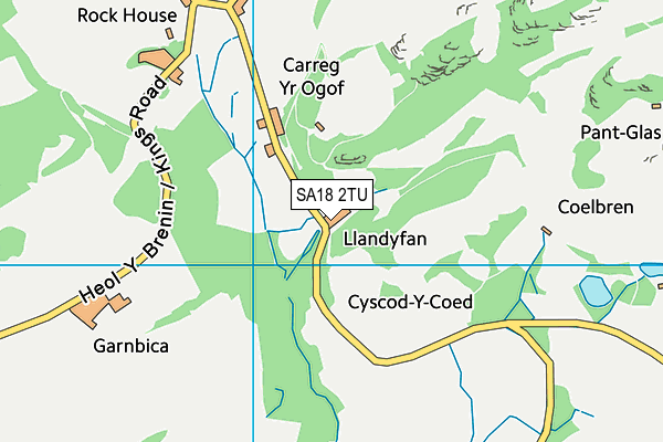 SA18 2TU map - OS VectorMap District (Ordnance Survey)