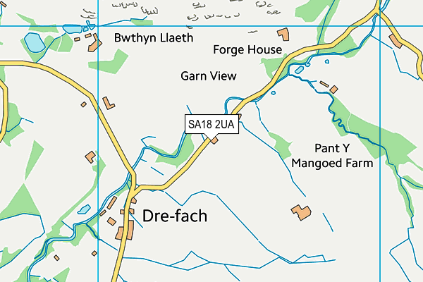 SA18 2UA map - OS VectorMap District (Ordnance Survey)