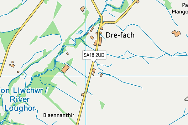 SA18 2UD map - OS VectorMap District (Ordnance Survey)