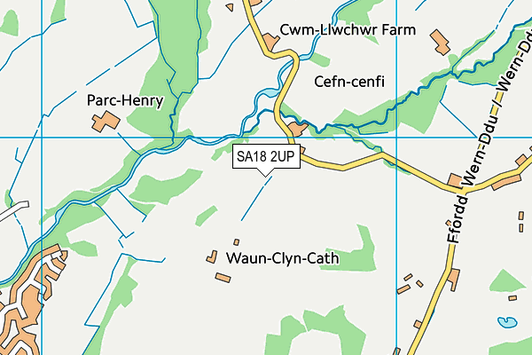 SA18 2UP map - OS VectorMap District (Ordnance Survey)