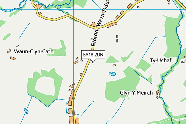 SA18 2UR map - OS VectorMap District (Ordnance Survey)