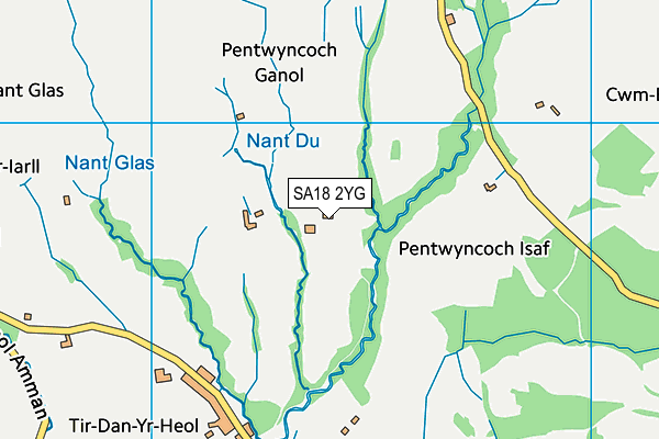 SA18 2YG map - OS VectorMap District (Ordnance Survey)