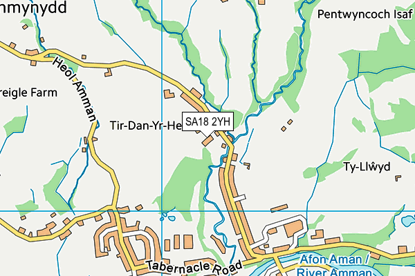 SA18 2YH map - OS VectorMap District (Ordnance Survey)