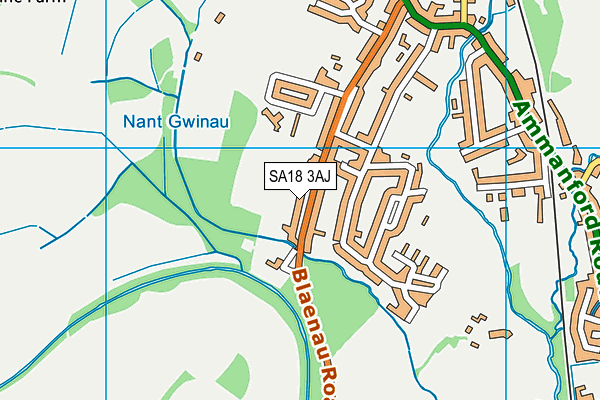 SA18 3AJ map - OS VectorMap District (Ordnance Survey)