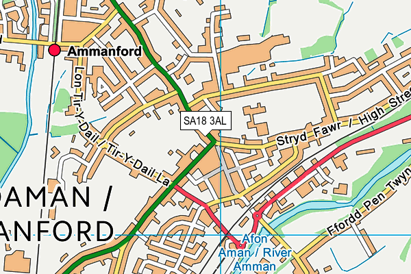 SA18 3AL map - OS VectorMap District (Ordnance Survey)