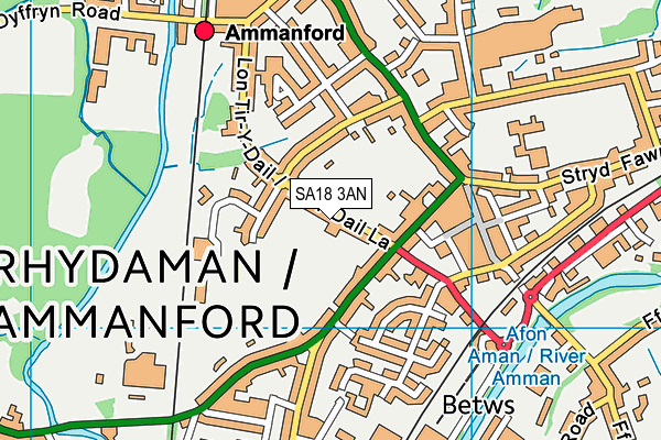 SA18 3AN map - OS VectorMap District (Ordnance Survey)