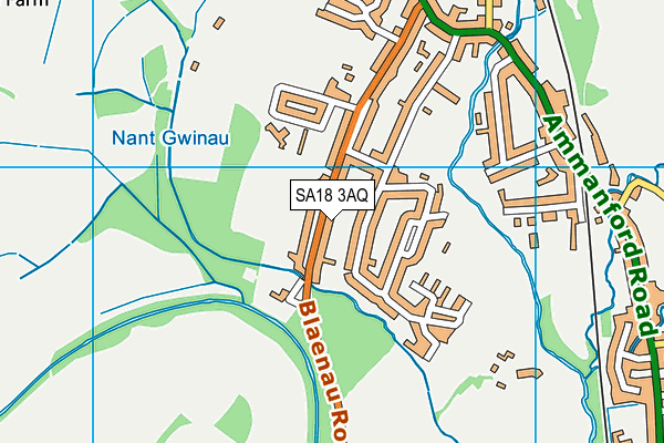 SA18 3AQ map - OS VectorMap District (Ordnance Survey)