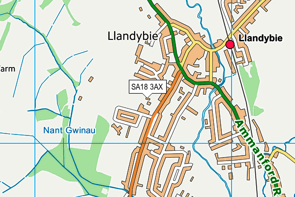 SA18 3AX map - OS VectorMap District (Ordnance Survey)