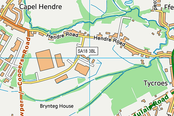 SA18 3BL map - OS VectorMap District (Ordnance Survey)