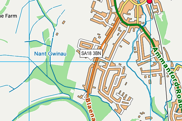 SA18 3BN map - OS VectorMap District (Ordnance Survey)