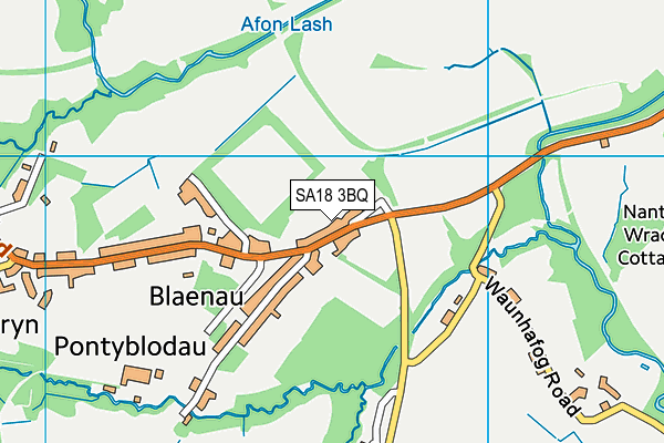 SA18 3BQ map - OS VectorMap District (Ordnance Survey)
