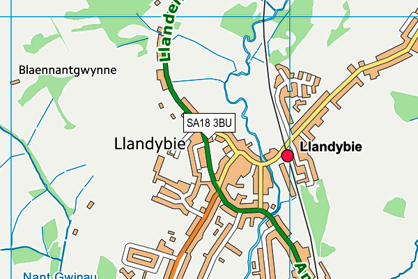 SA18 3BU map - OS VectorMap District (Ordnance Survey)